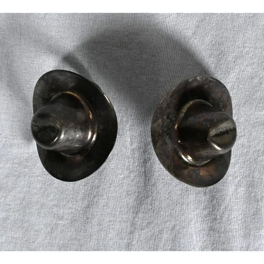 Set of 2 Vintage Western Cowboy Hat Napkin Rings Rustic Table Decor